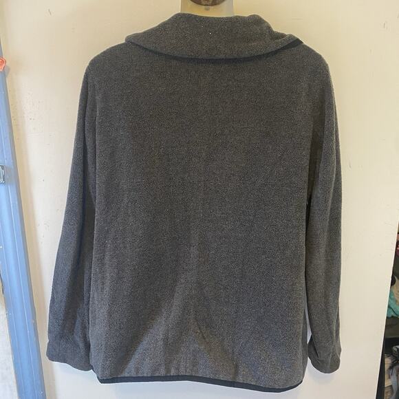 VTG OldNavy SoftFlannel Chore Outdoors Jacket Women S/P Gray Faux DoubleBreasted - Picture 9 of 9